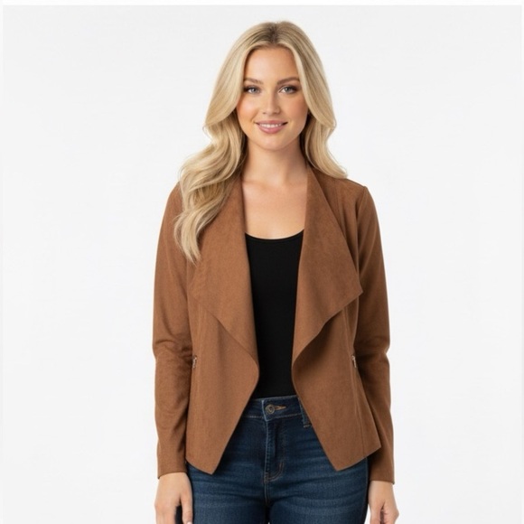 WORTHINGTON small camel brown faux suede jacket - Picture 1 of 7